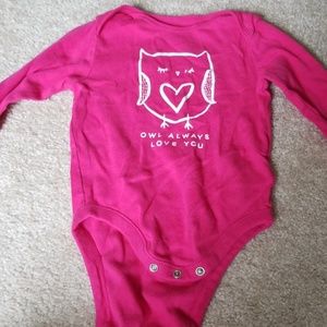 Owl always love you old Navy pink bodysuit